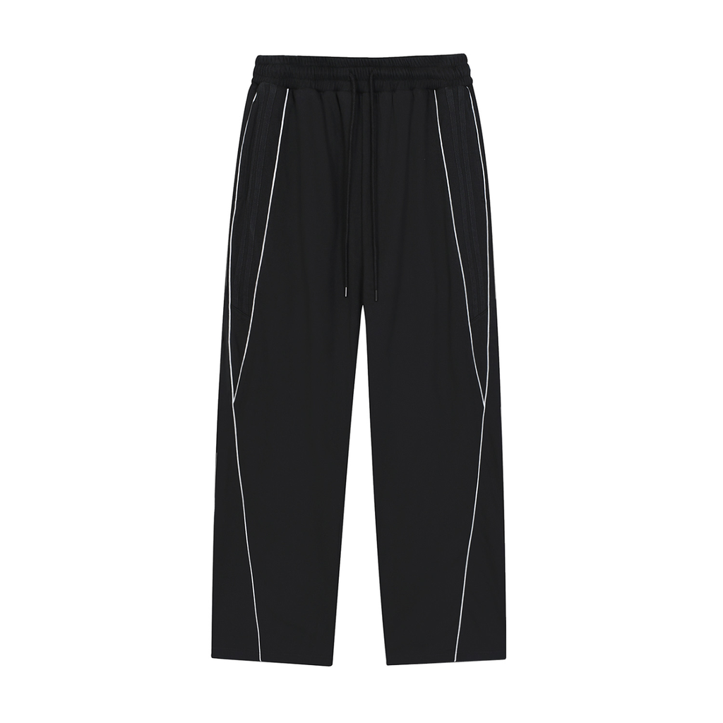 Men Reflection Striped Straight-Leg Sweatpants