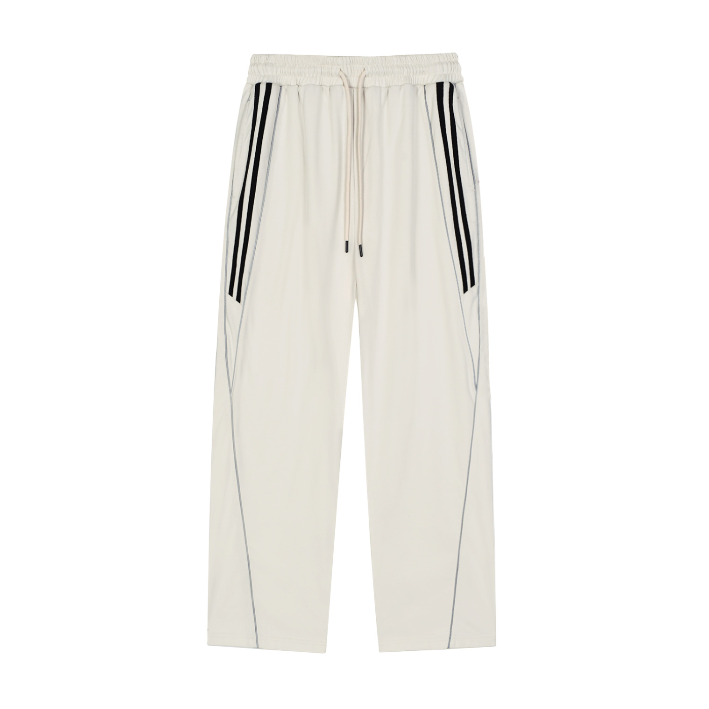 Men Reflection Striped Straight-Leg Sweatpants
