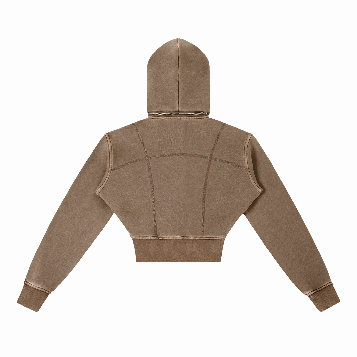 Women Vintage Washed Cropped Fleece Hoodie