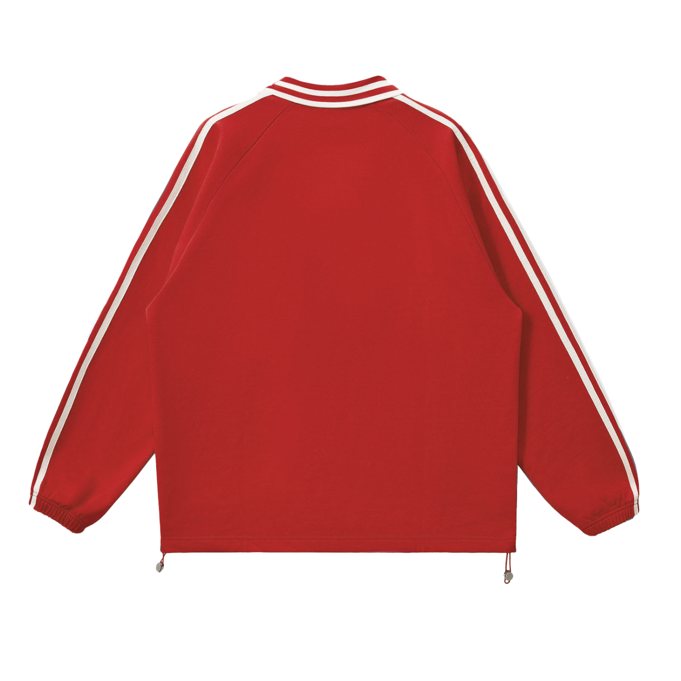 Men Contrast Striped Lapel Collar Sweatshirt
