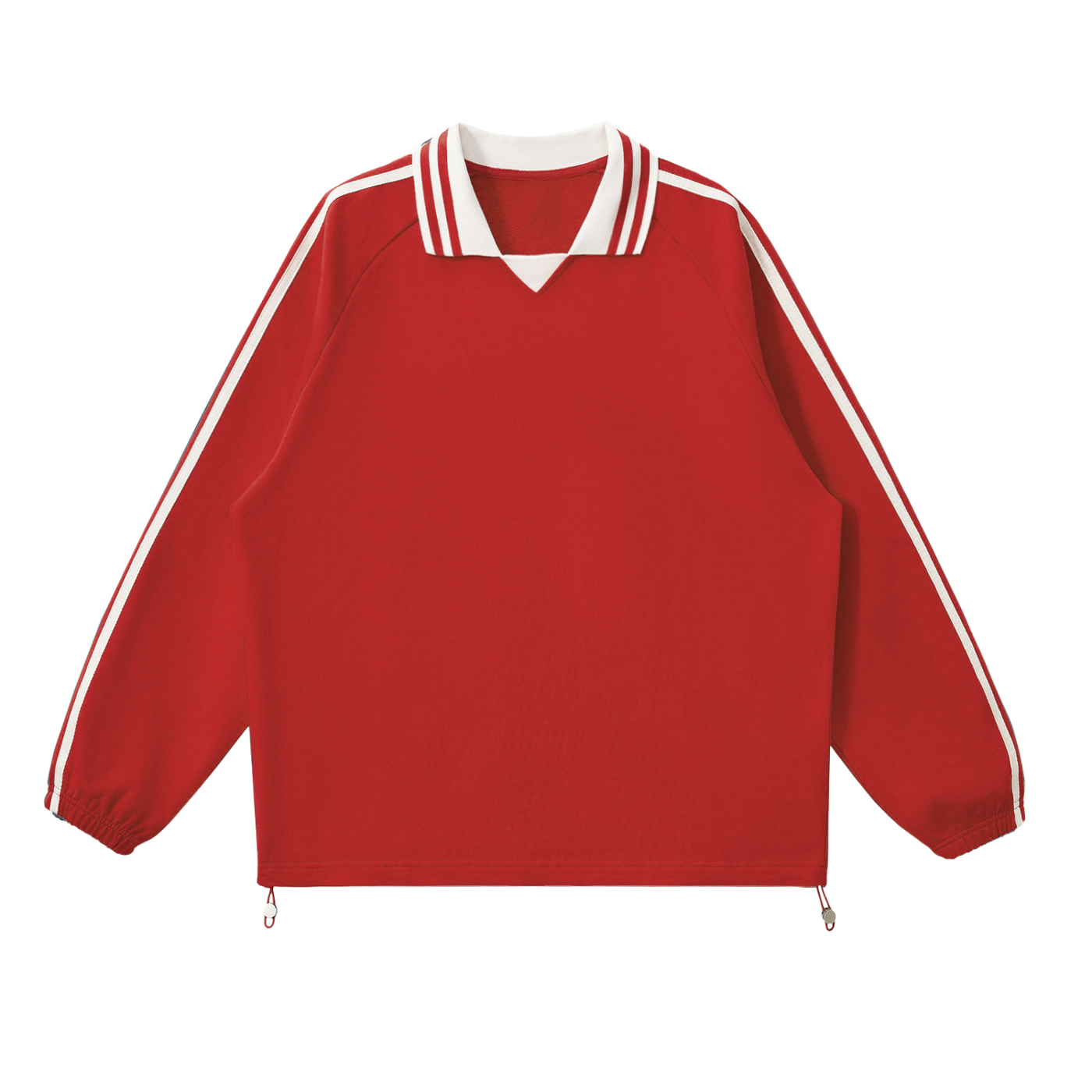 Men Contrast Striped Lapel Collar Sweatshirt