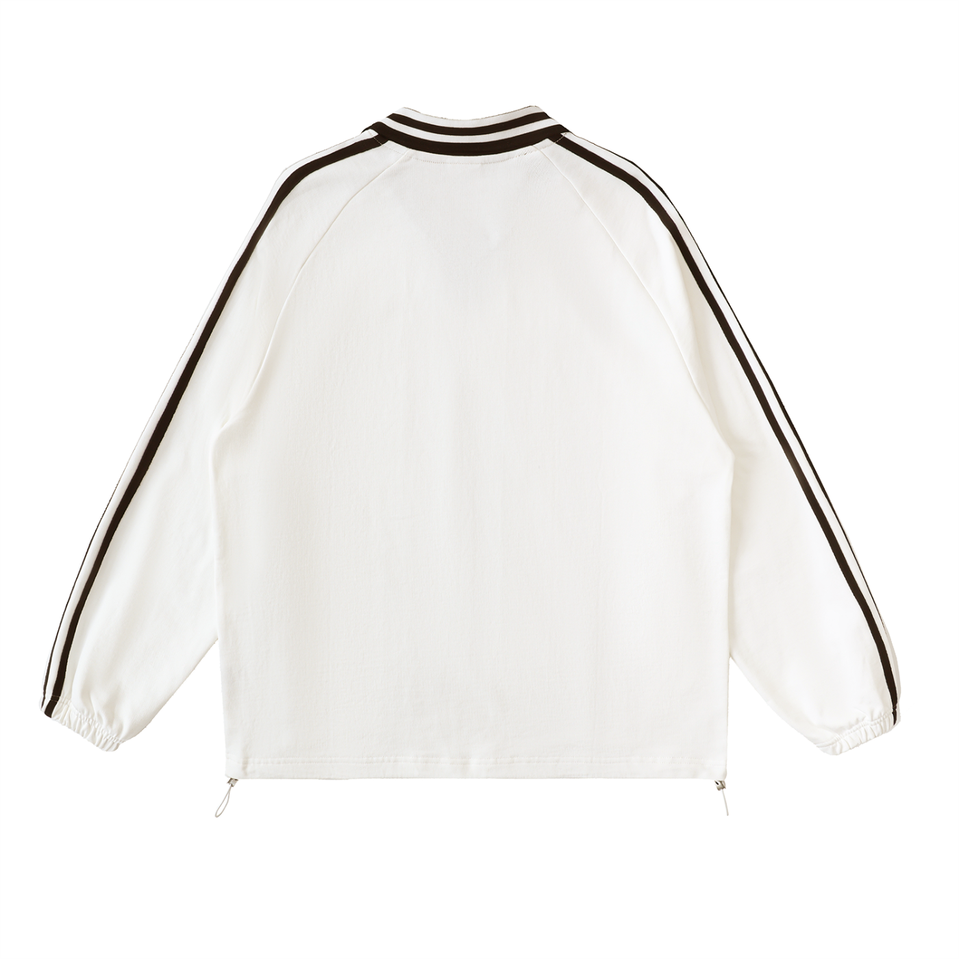 Men Contrast Striped Lapel Collar Sweatshirt
