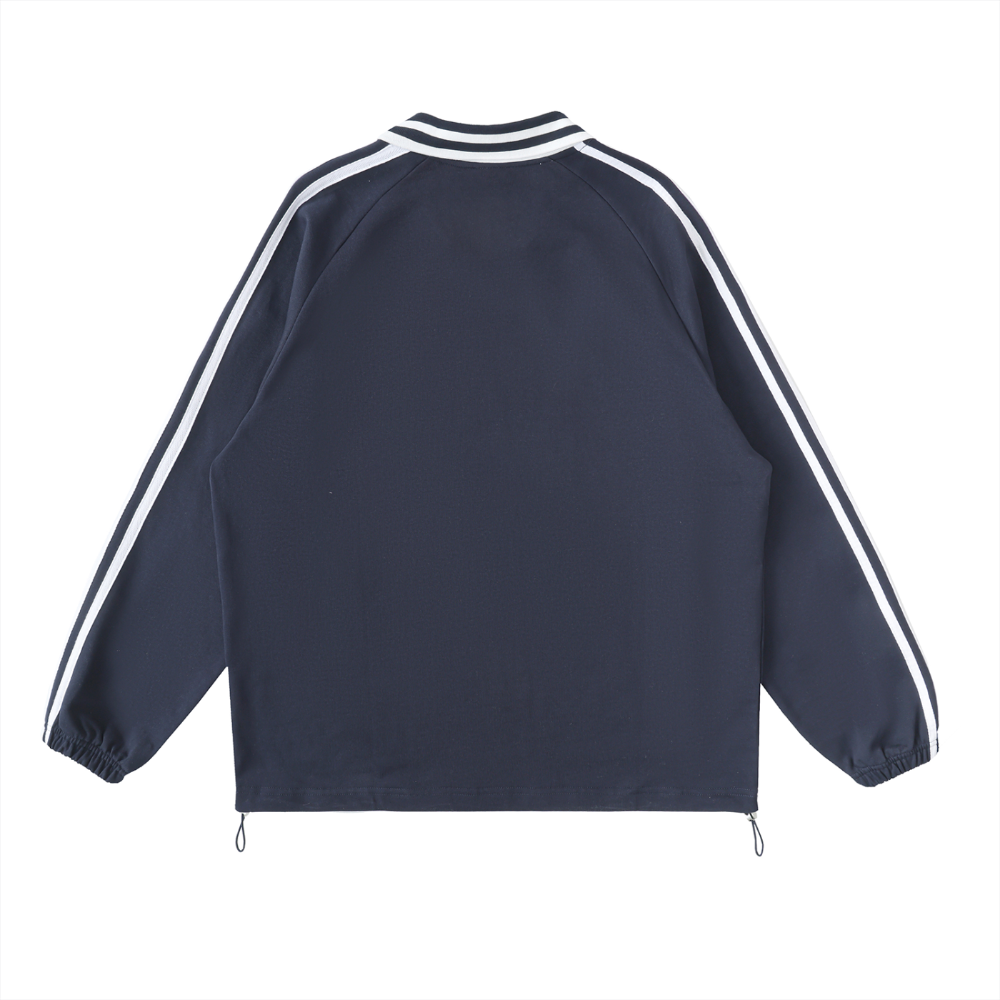 Men Contrast Striped Lapel Collar Sweatshirt