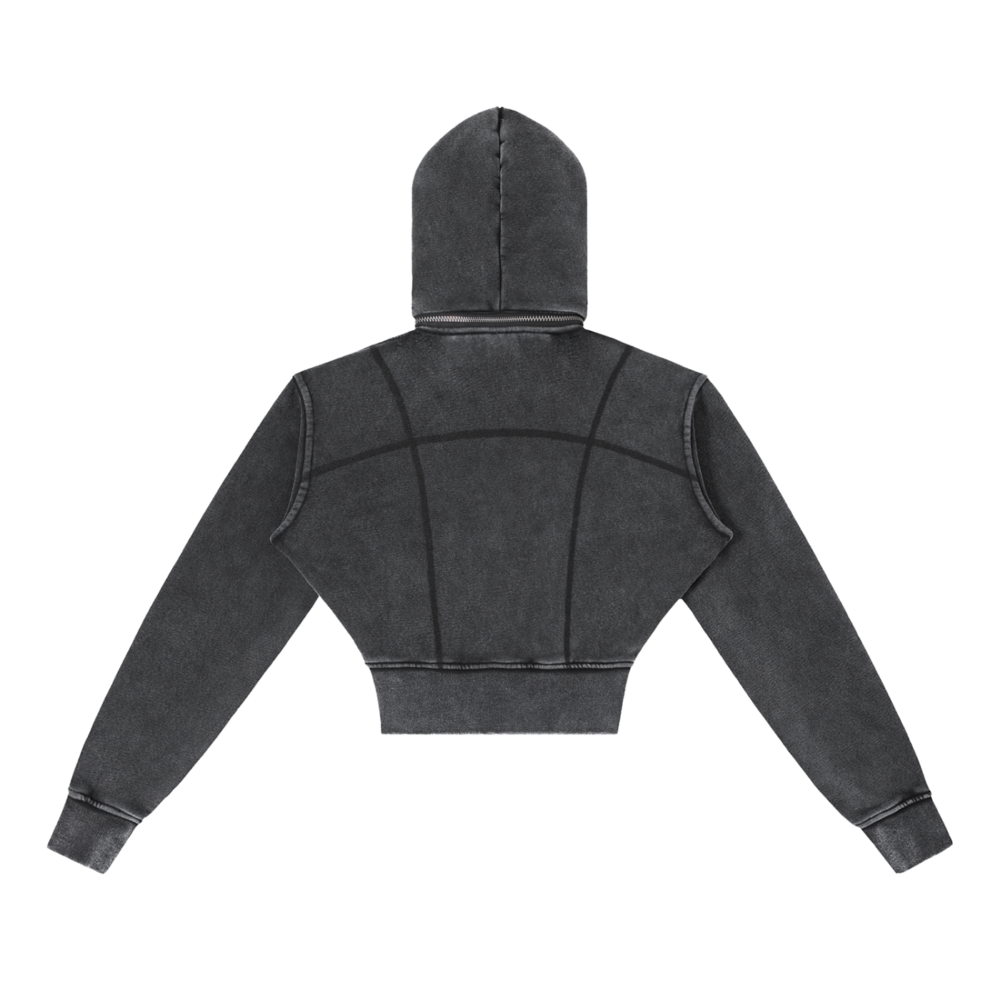 Women Vintage Washed Cropped Fleece Hoodie