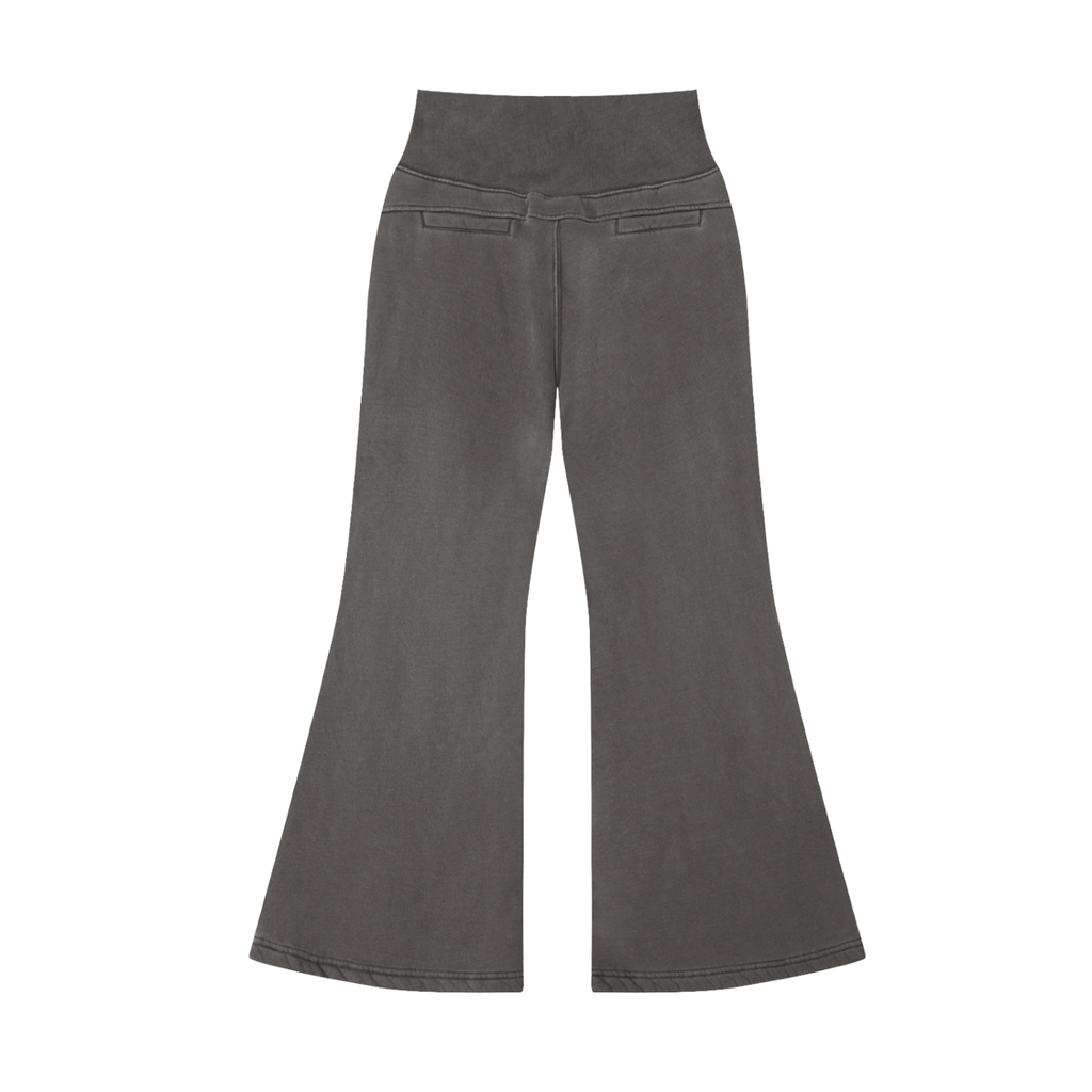 Women Vintage Washed Flared Fleece Pants