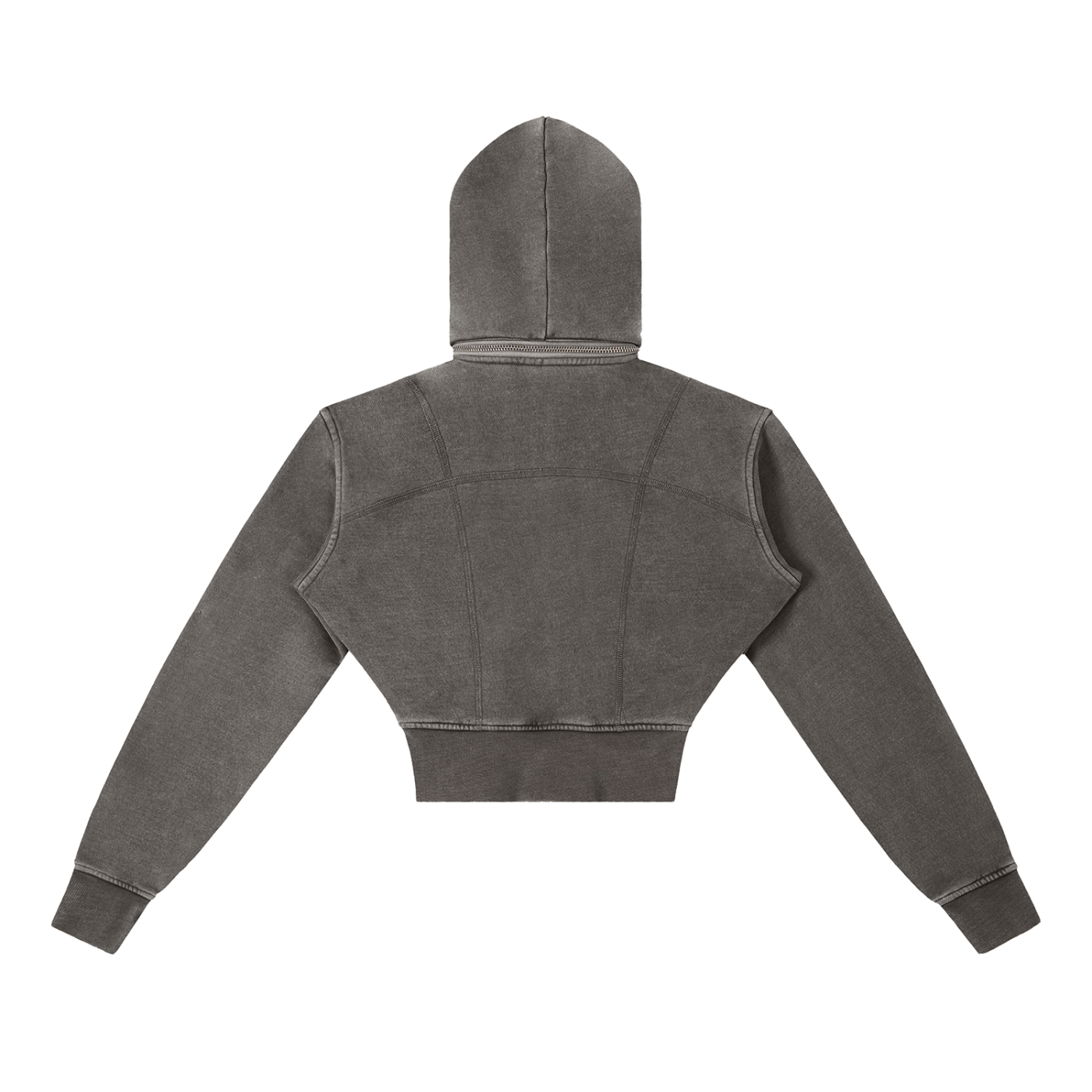 Women Vintage Washed Cropped Fleece Hoodie