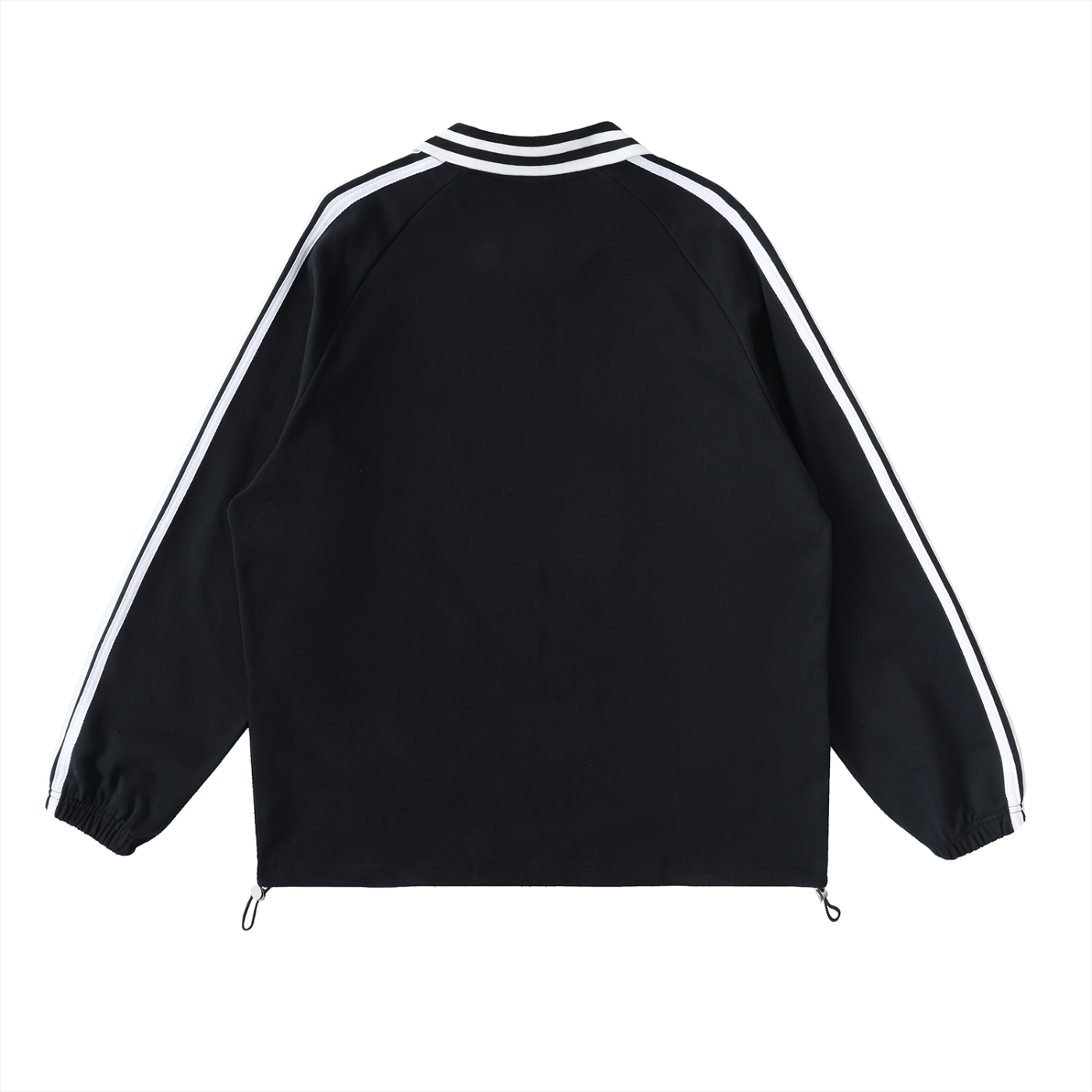 Men Contrast Striped Lapel Collar Sweatshirt