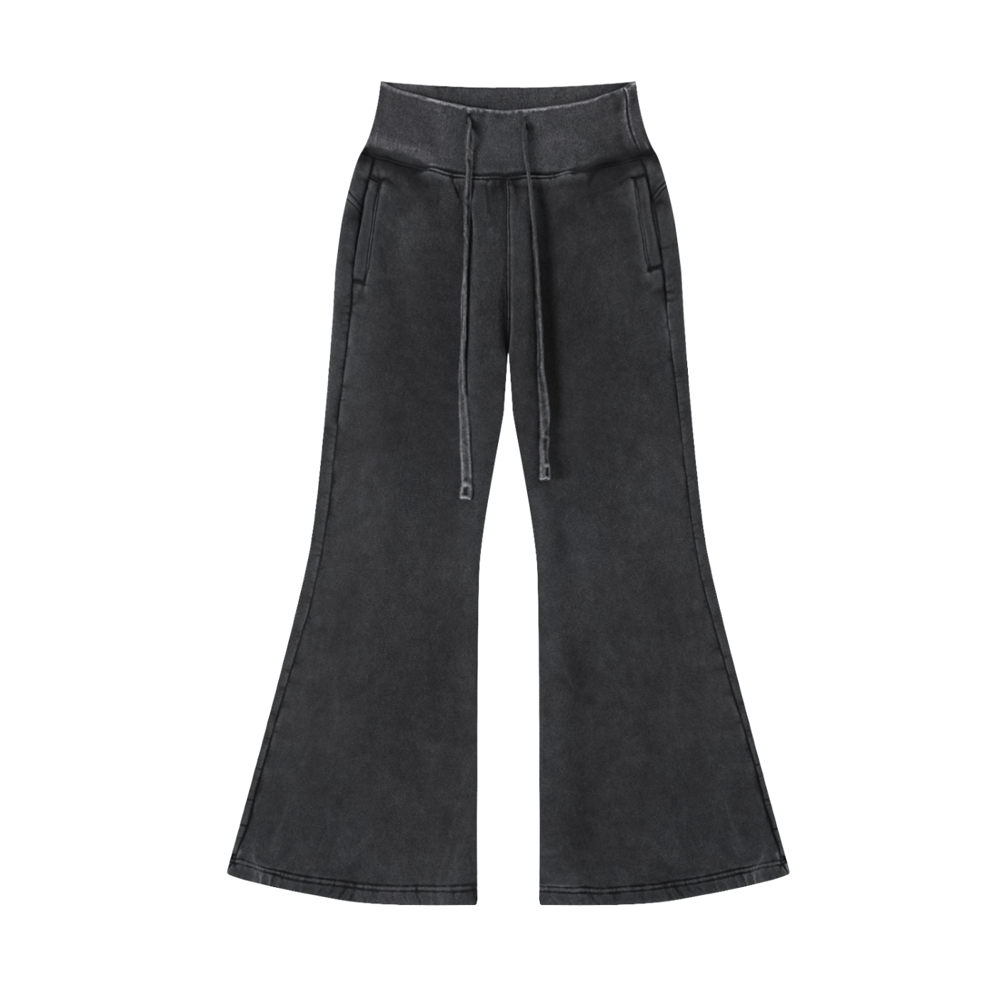 Women Vintage Washed Flared Fleece Pants