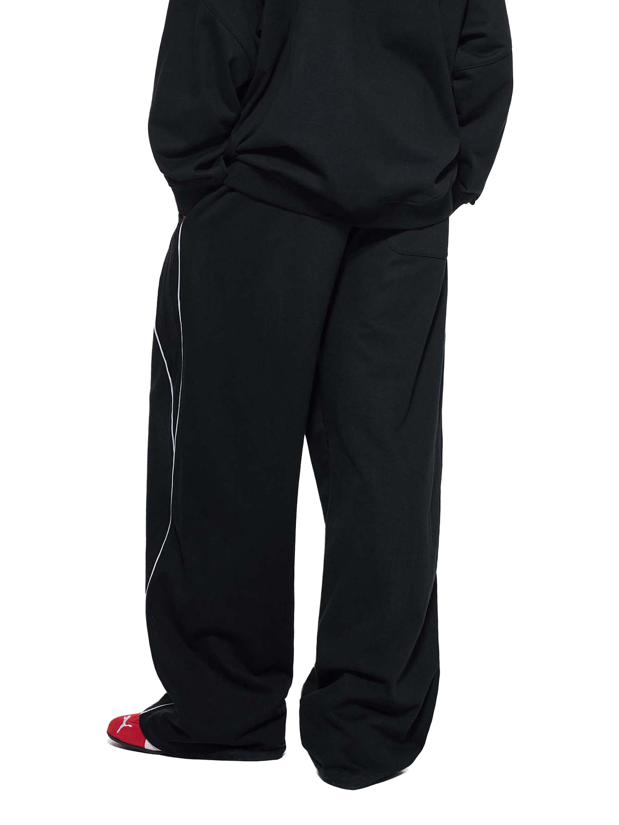Men Reflection Striped Straight-Leg Sweatpants