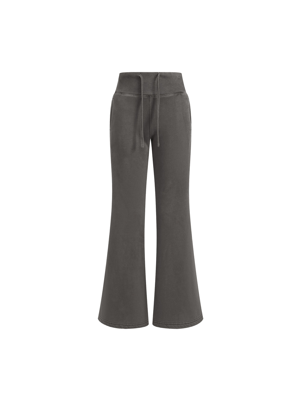 Women Vintage Washed Flared Fleece Pants