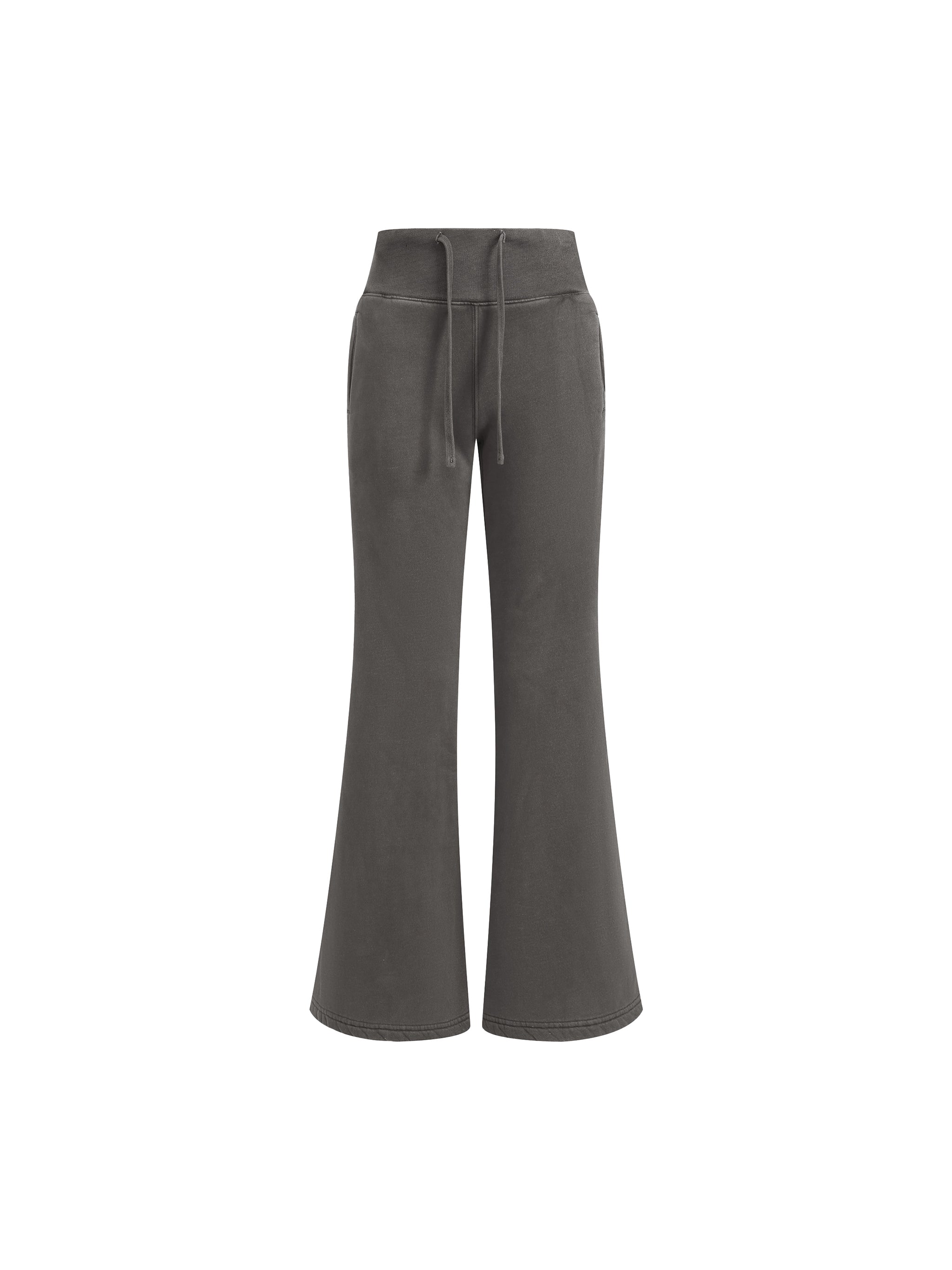 Women Vintage Washed Flared Fleece Pants