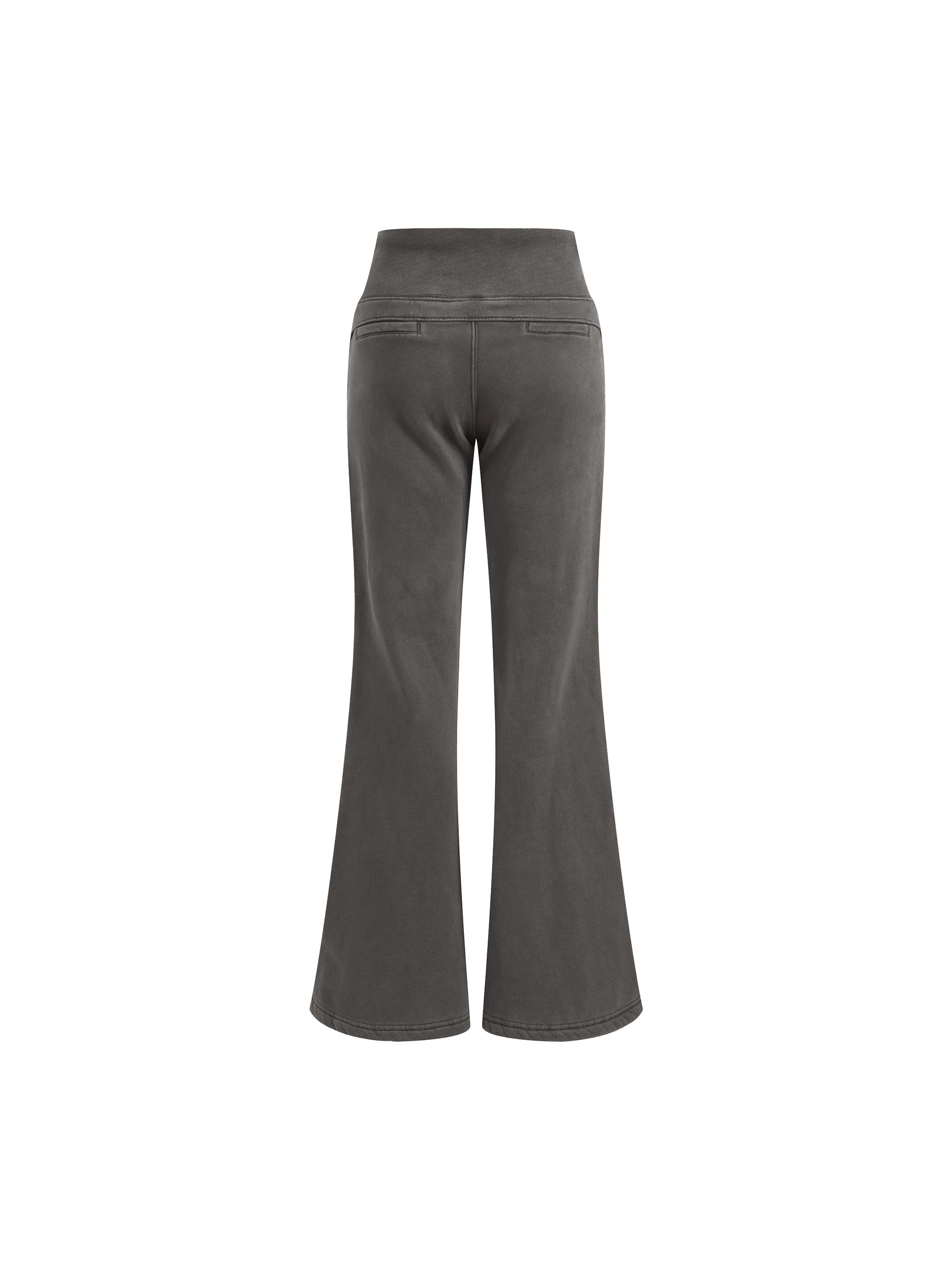 Women Vintage Washed Flared Fleece Pants