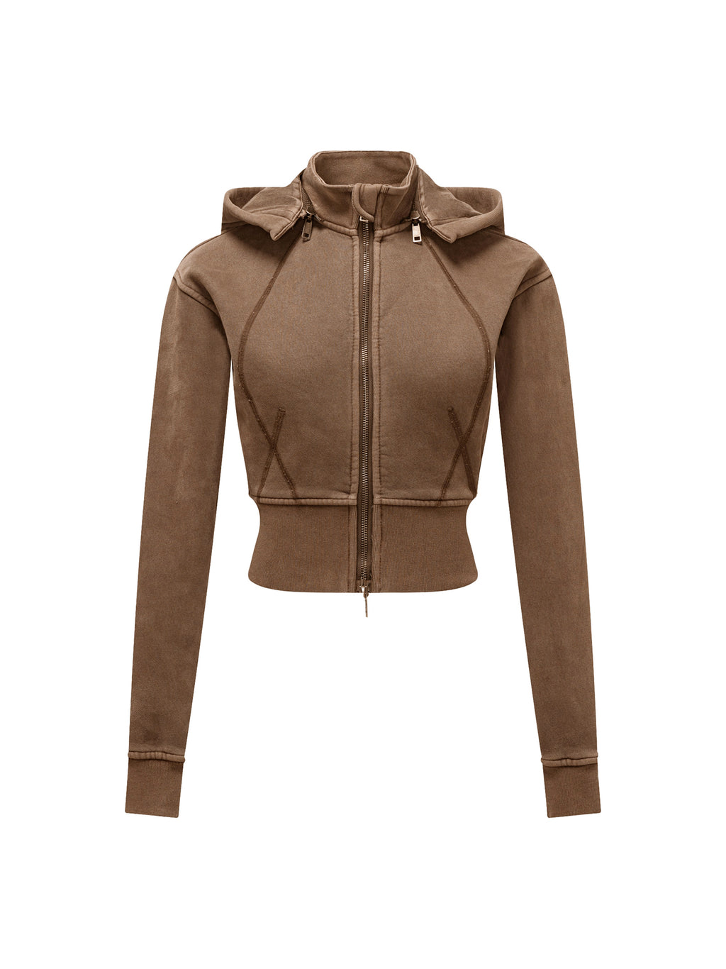 Women Vintage Washed Cropped Fleece Hoodie