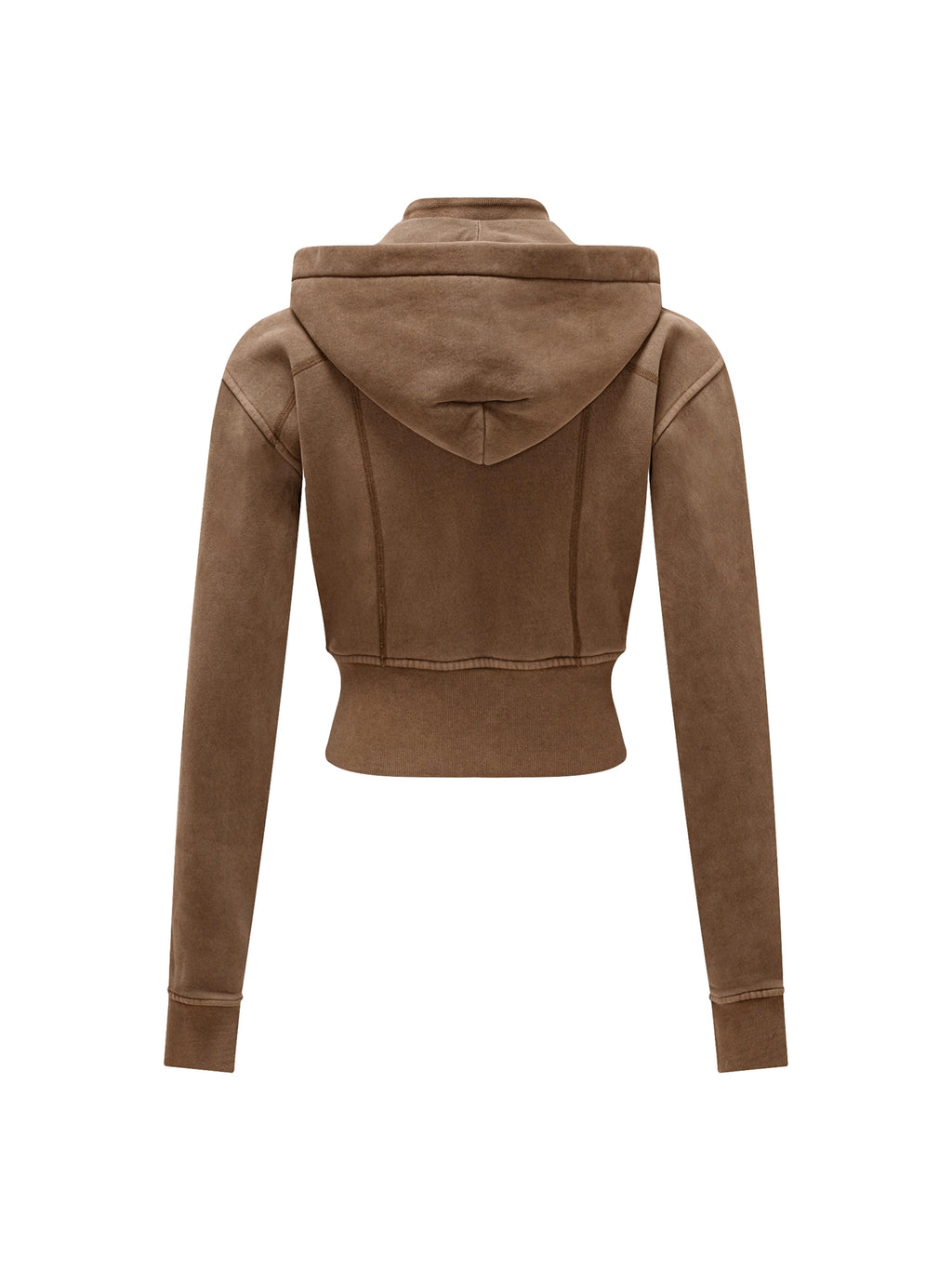 Women Vintage Washed Cropped Fleece Hoodie