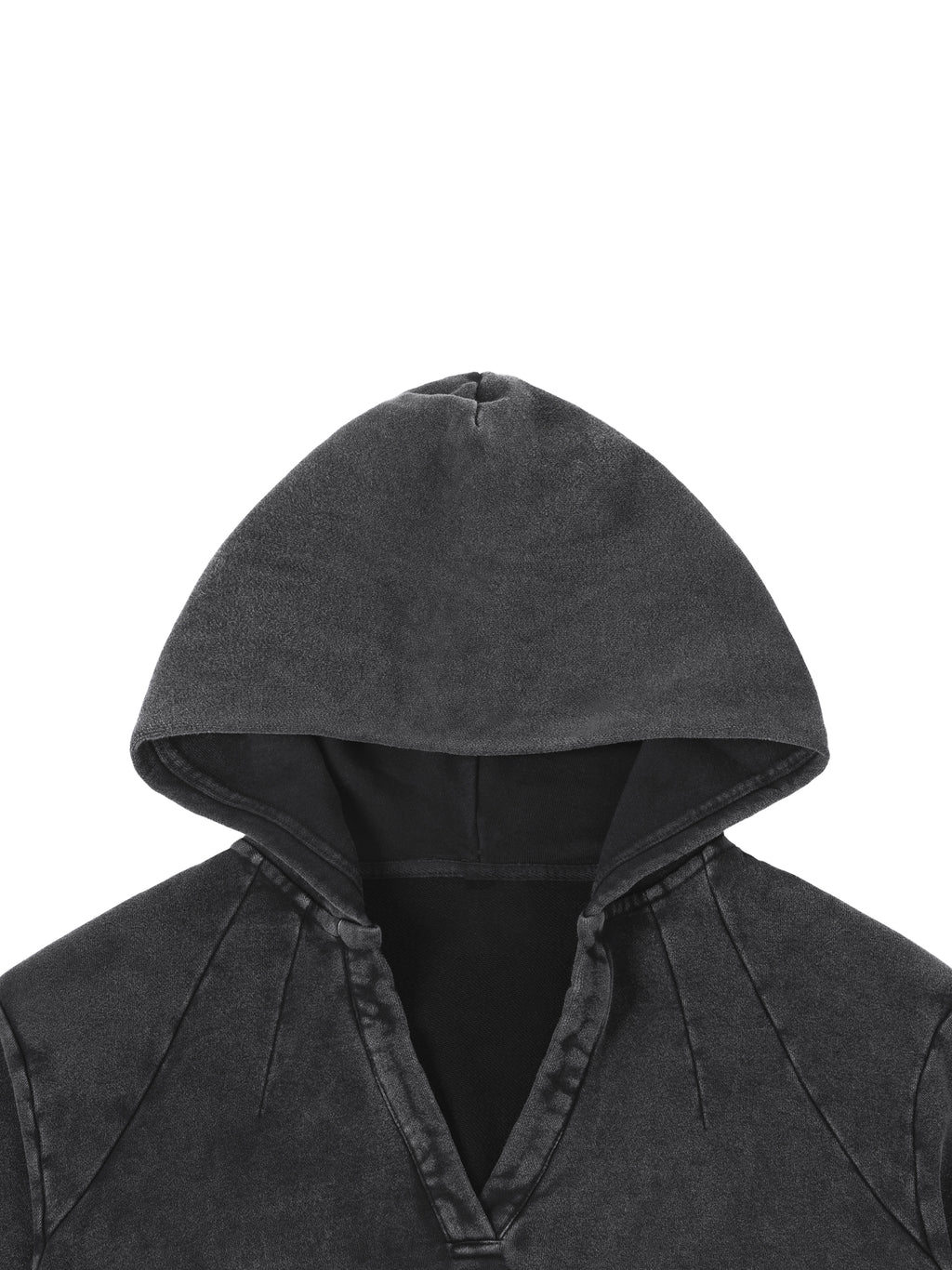 Women Vintage Washed Raw Edge Hoodie