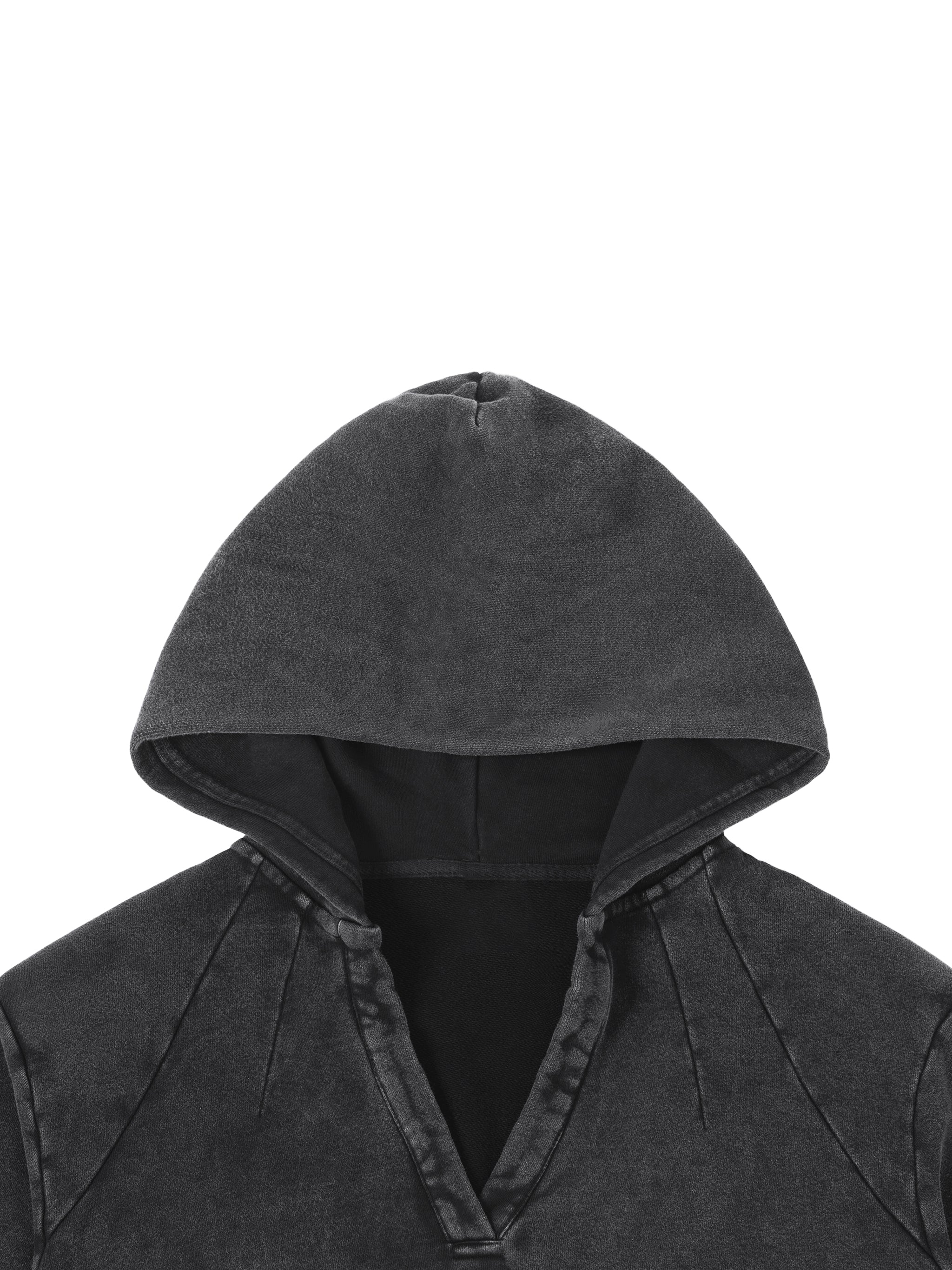 Women Vintage Washed Raw Edge Hoodie