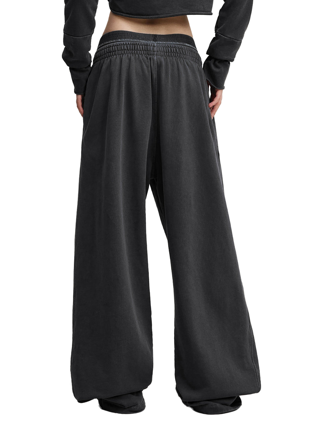Women Vintage Washed Waist Pants